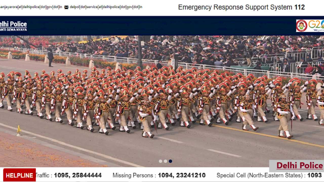 Delhi police website and pared