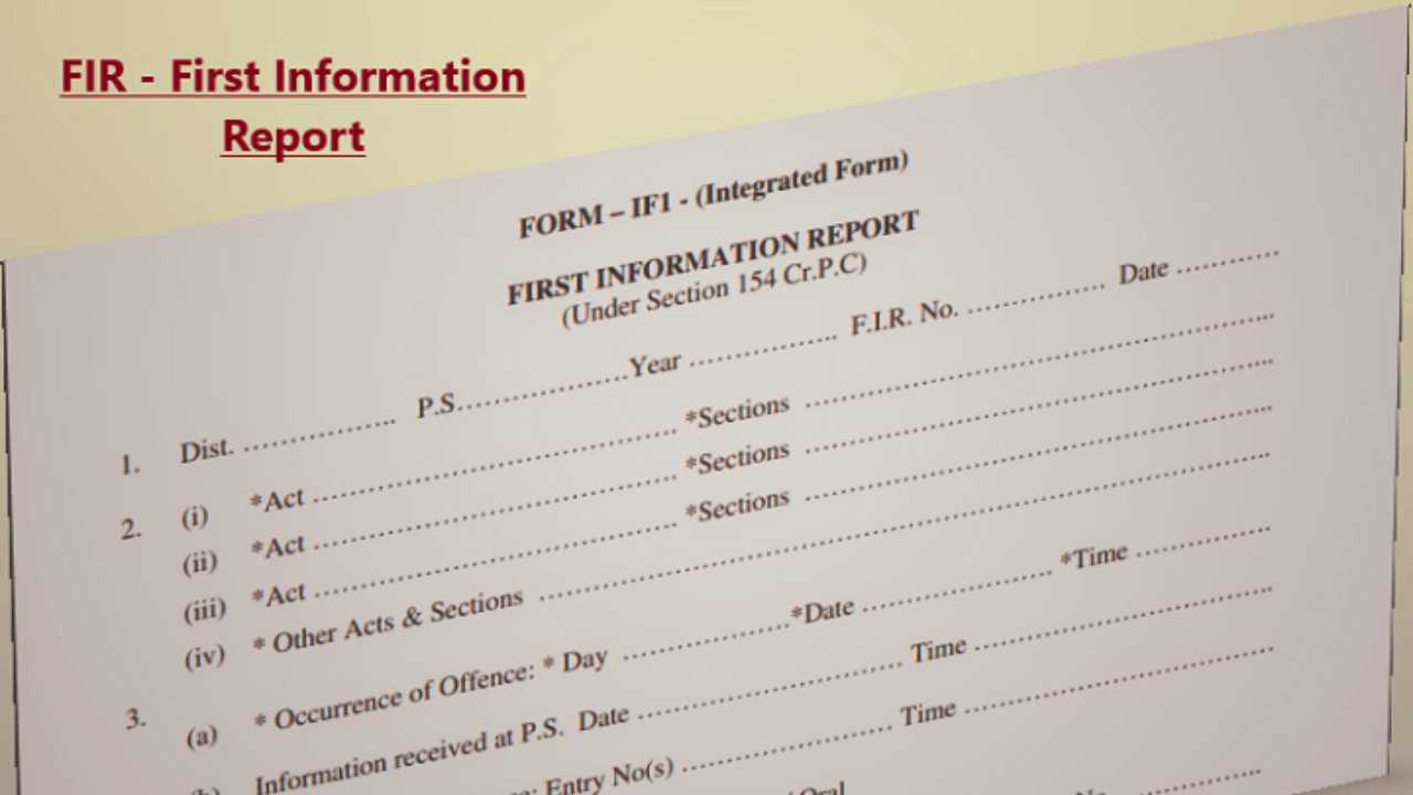 Form for filling FIR