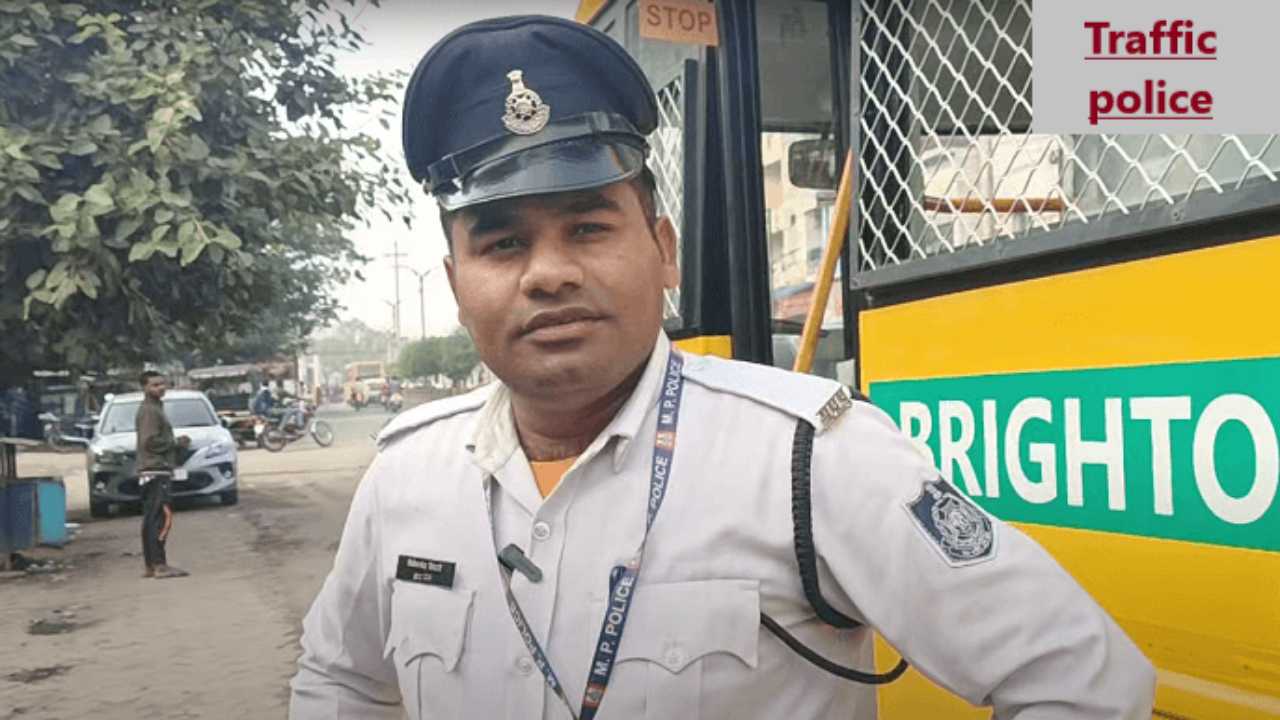 Traffic police on duty