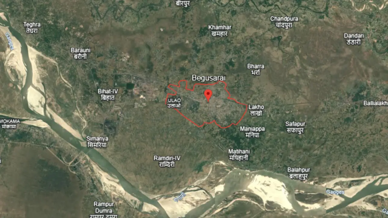 Begusarai located in red circle, What is Begusarai