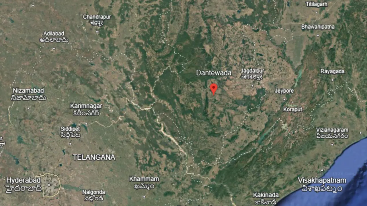 Dantewada in red circle area, What is Dantewada