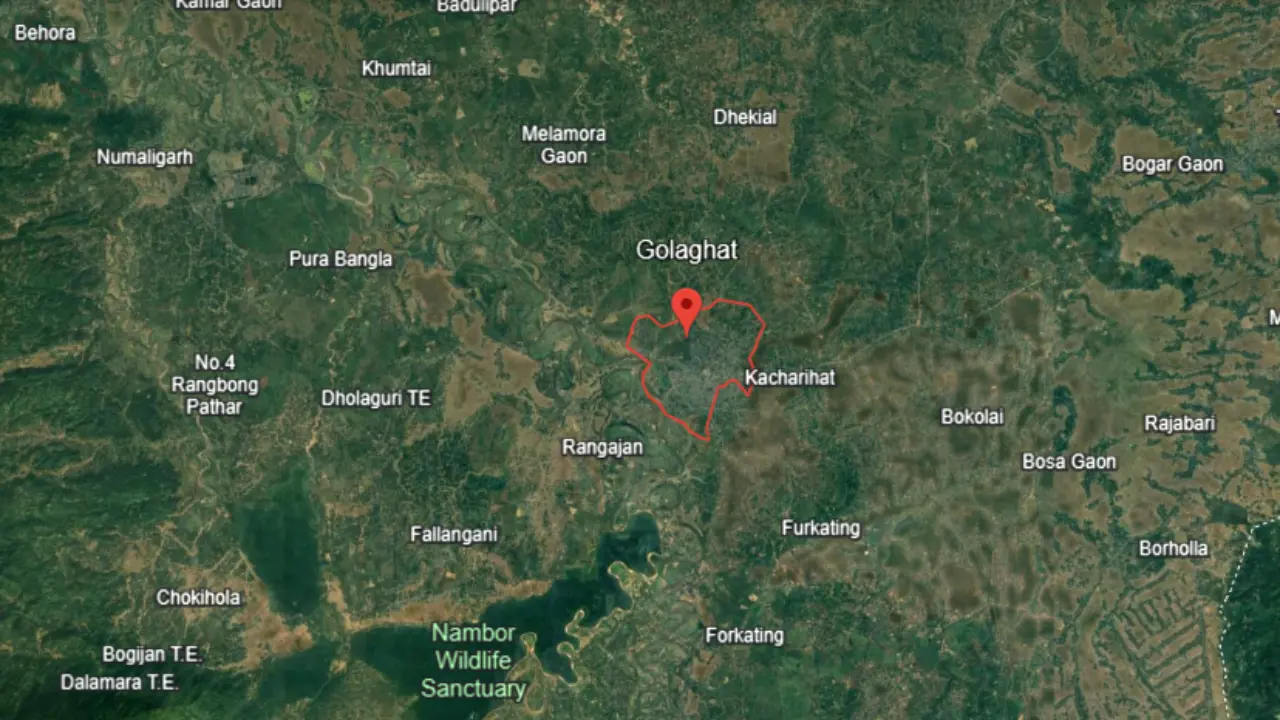 Golaghat in red circle, What is Golaghat