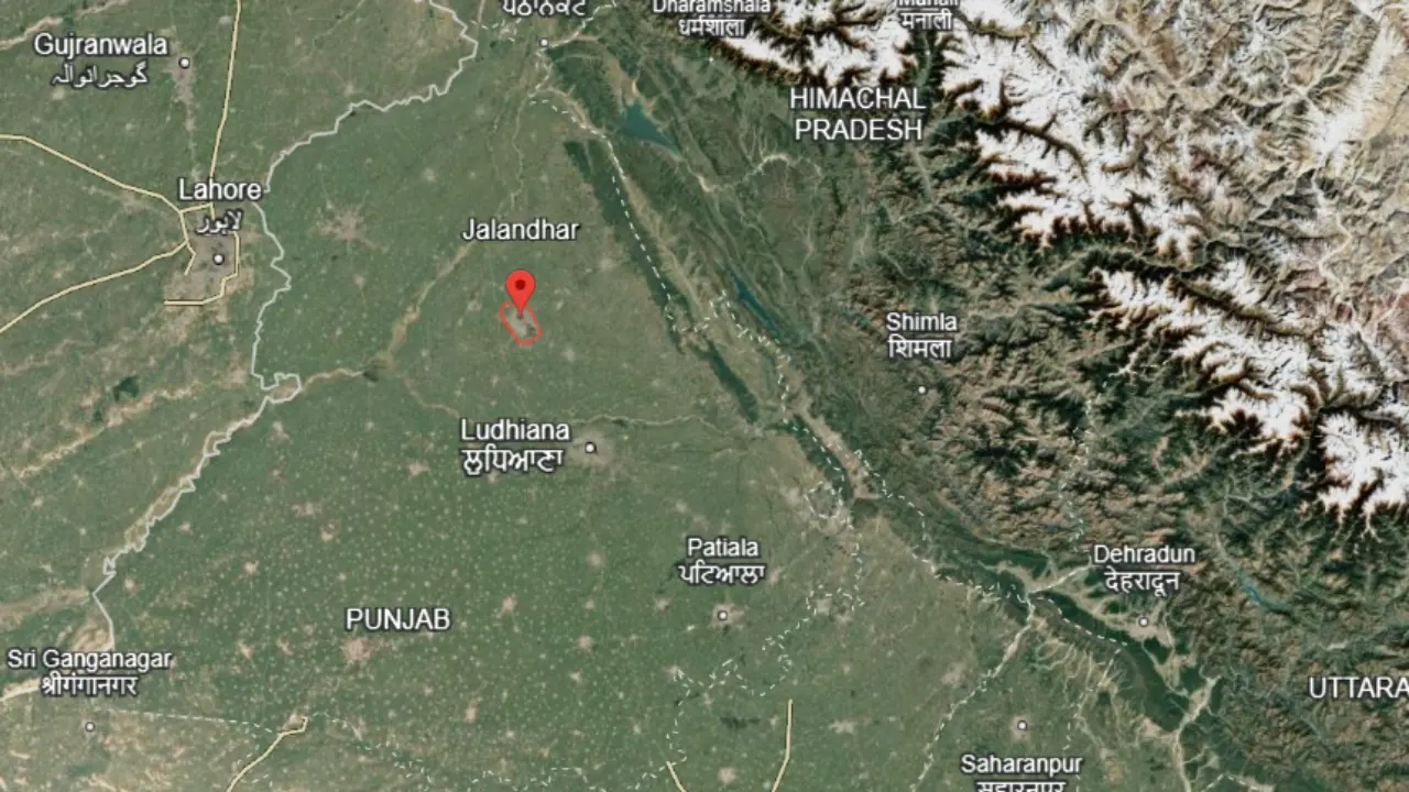 Jalanadhar located in red circle area of map, What is Jalandhar