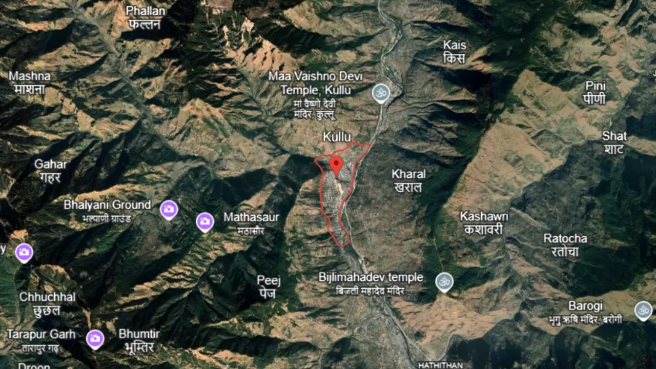 Kullu in red circle area, What is Kullu