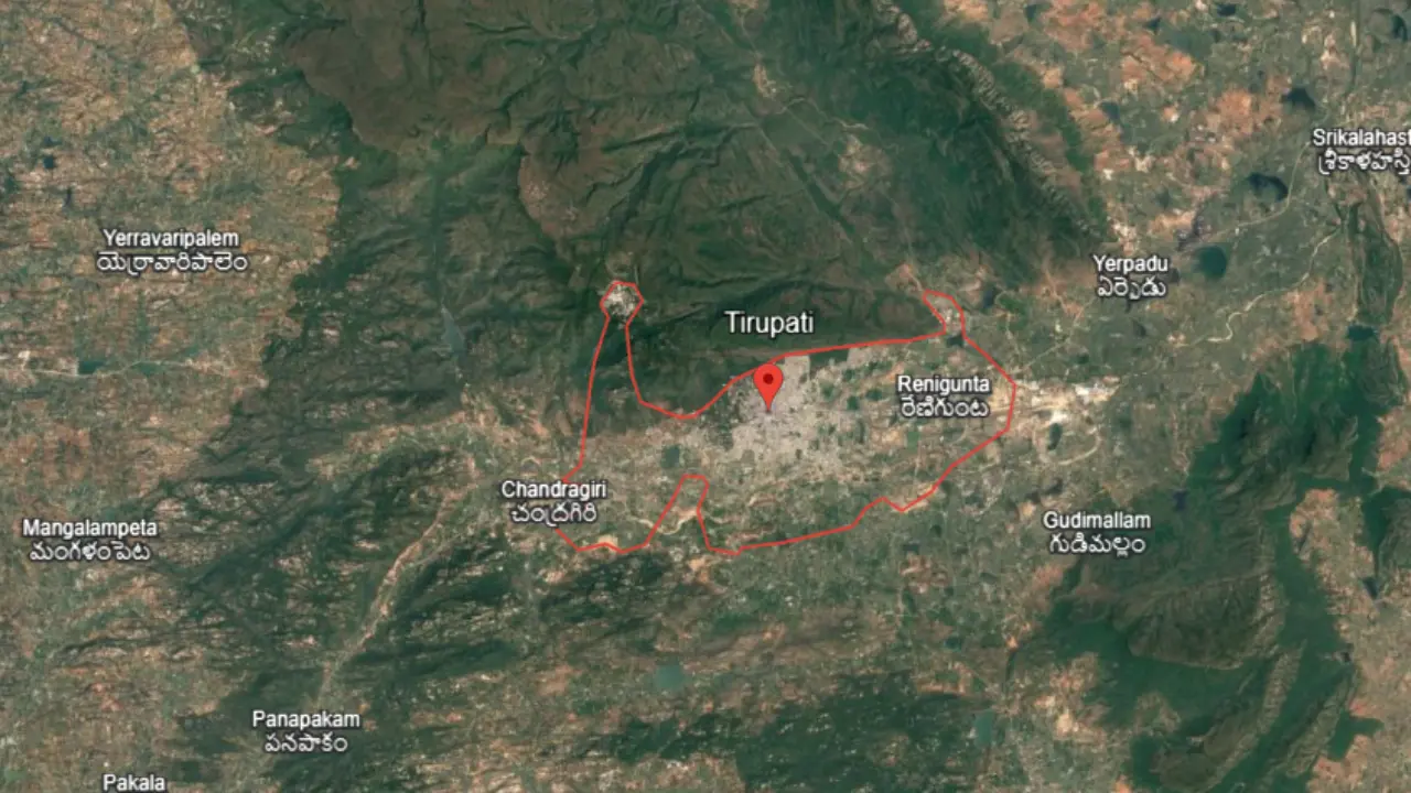 Tirupati is located in red circle, What is Tirupati