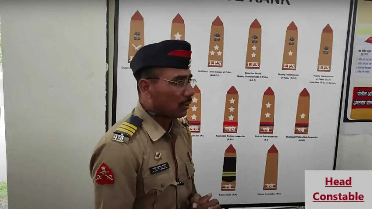 Head constable standing in front of a board, Who is junior to Head Constable