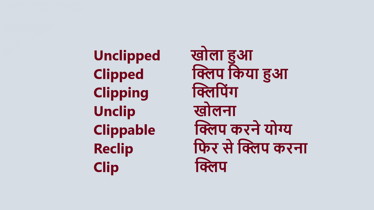 Clip meaning in hindi, Clip translate in hindi