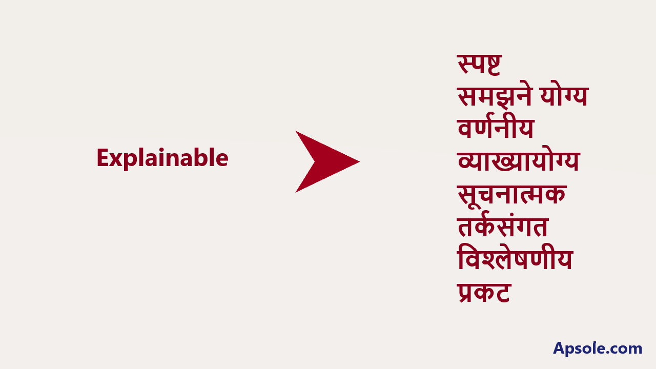 What is Explainable in hindi, Explainable meaning in hindi