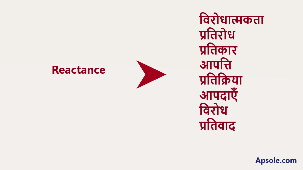What is Reactance in hindi, Reactance meaning in hindi