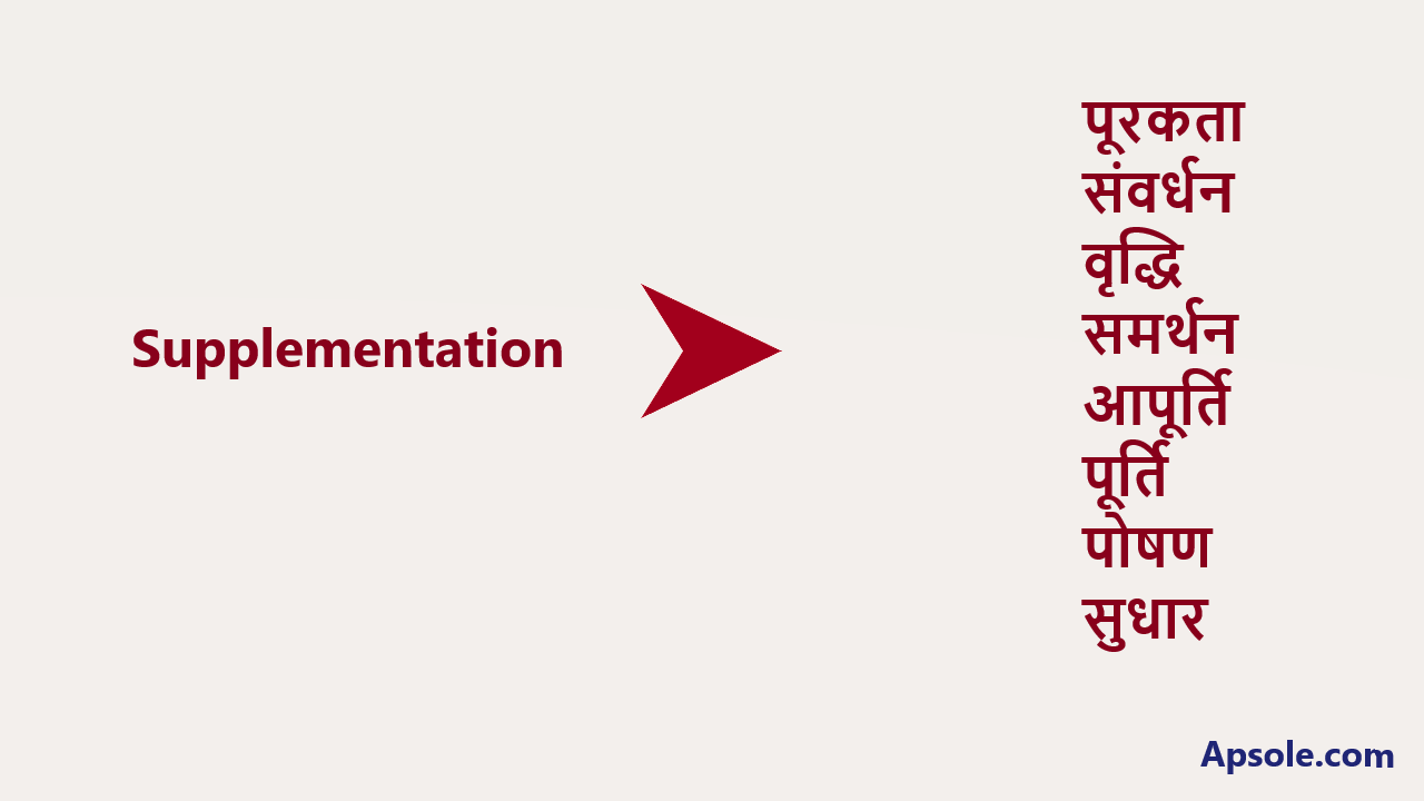 What is Supplementation in hindi, Supplementation meaning in hindi