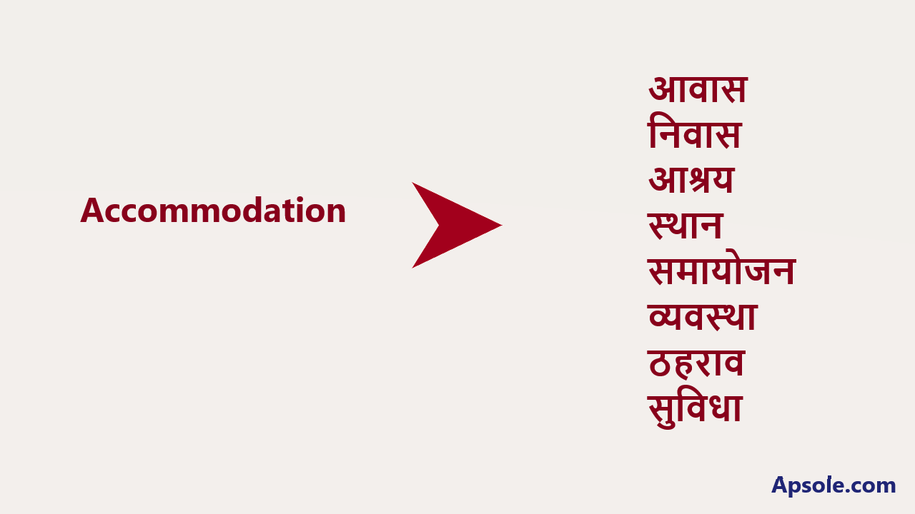 What is Accommodation in hindi, Accommodation meaning in hindi