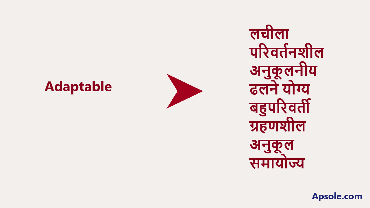 What is Adaptable in hindi, Adaptable meaning in hindi