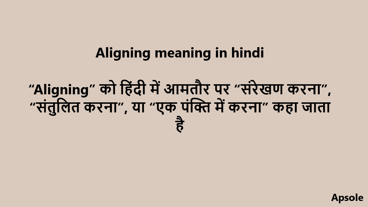 Aligning meaning in hindi