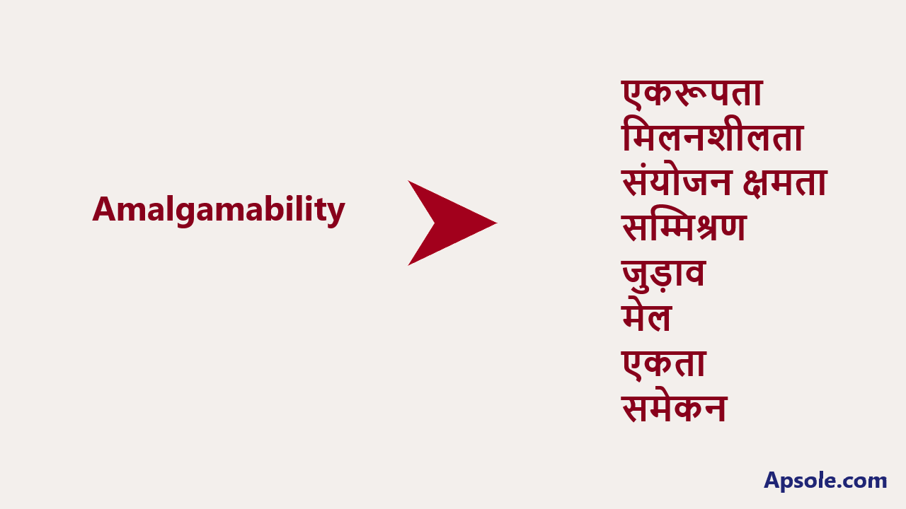 What is Amalgamability in hindi, Amalgamability meaning in hindi
