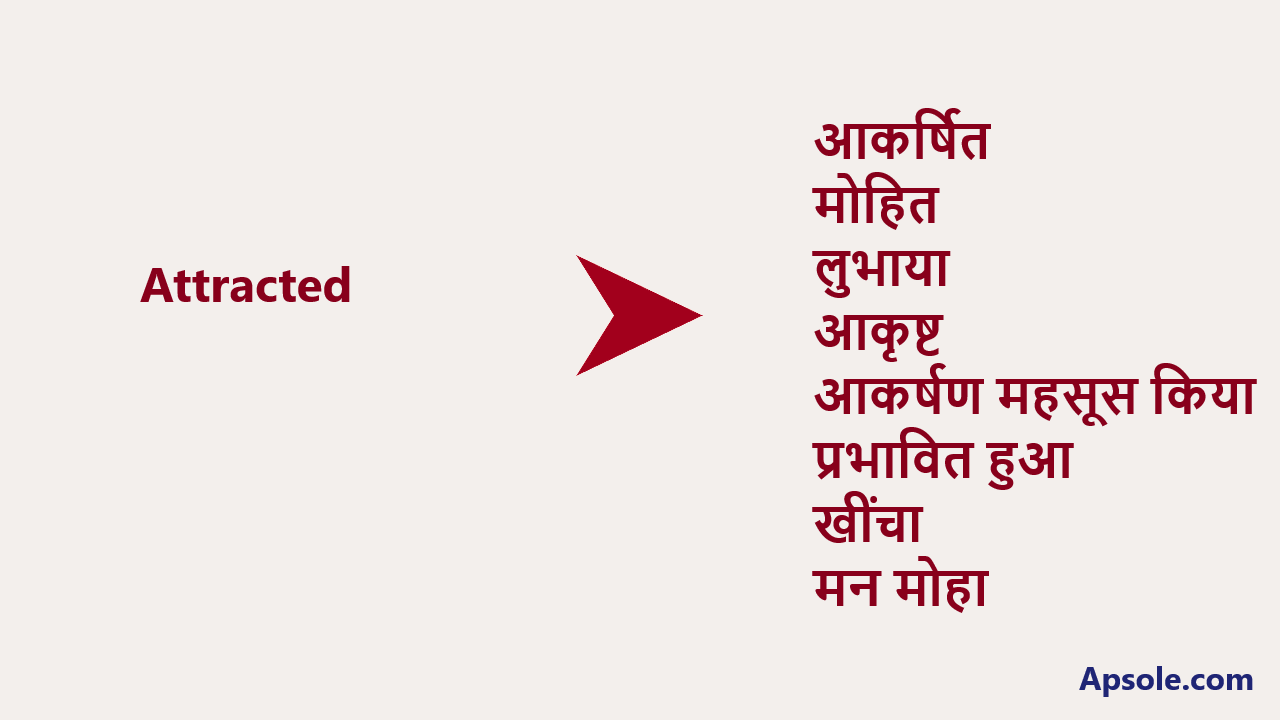 What is Attracted in hindi, Attracted meaning in hindi