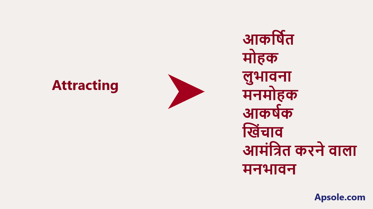 What is Attracting in hindi, Attracting meaning in hindi