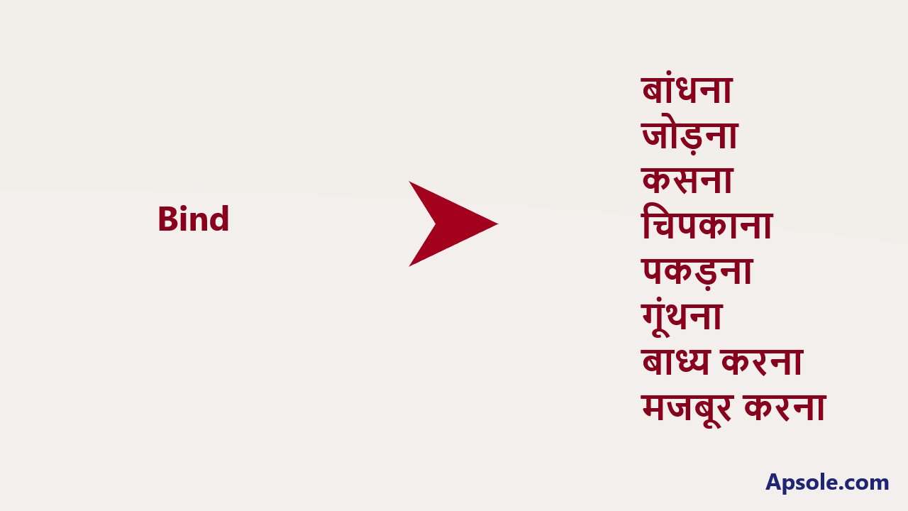 What is Bind in hindi, Bind meaning in hindi