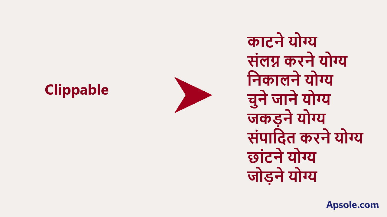 What is Clippable in hindi, Clippable meaning in hindi