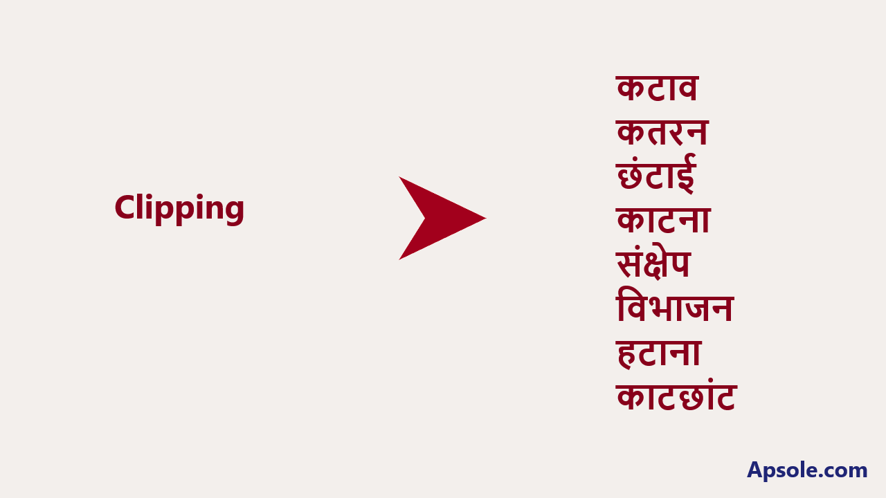 What is Clipping in hindi, Clipping meaning in hindi