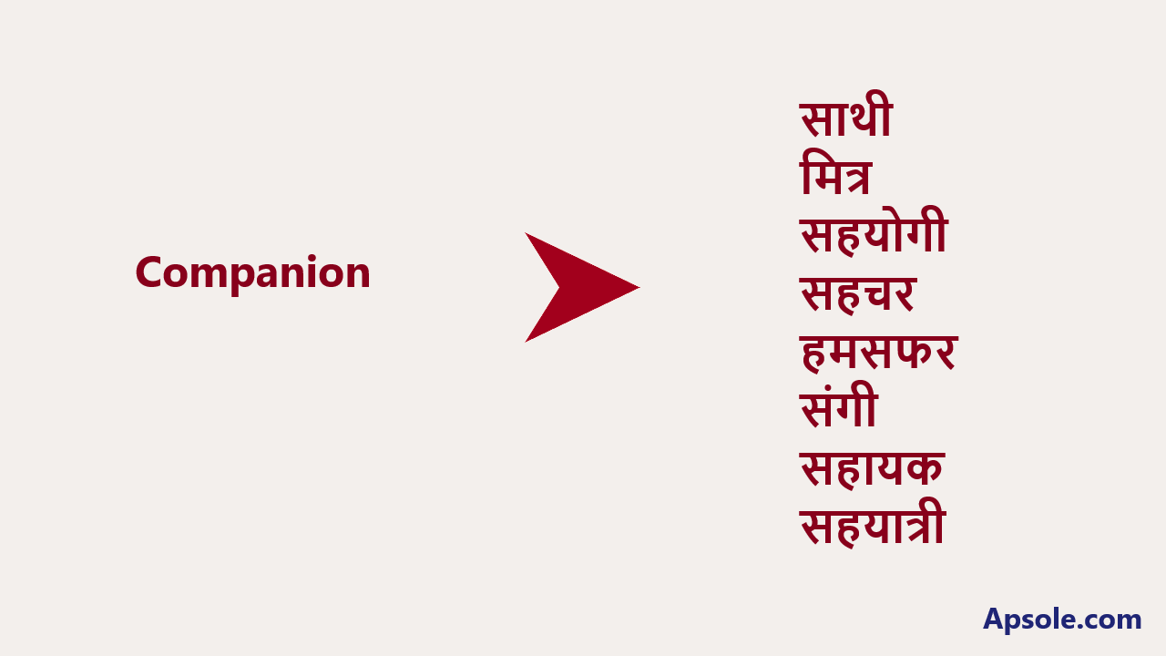 What is Companion in hindi, Companion meaning in Hindi