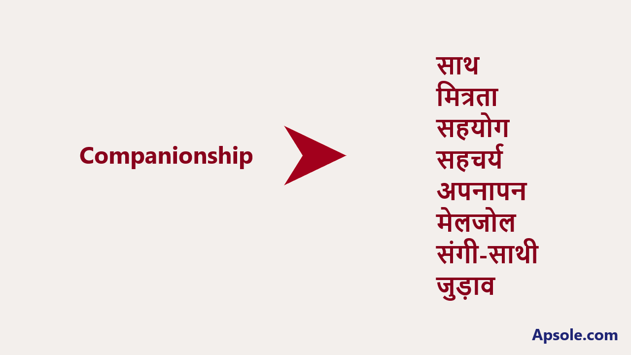 What is Companionship in hindi, Companionship meaning in Hindi
