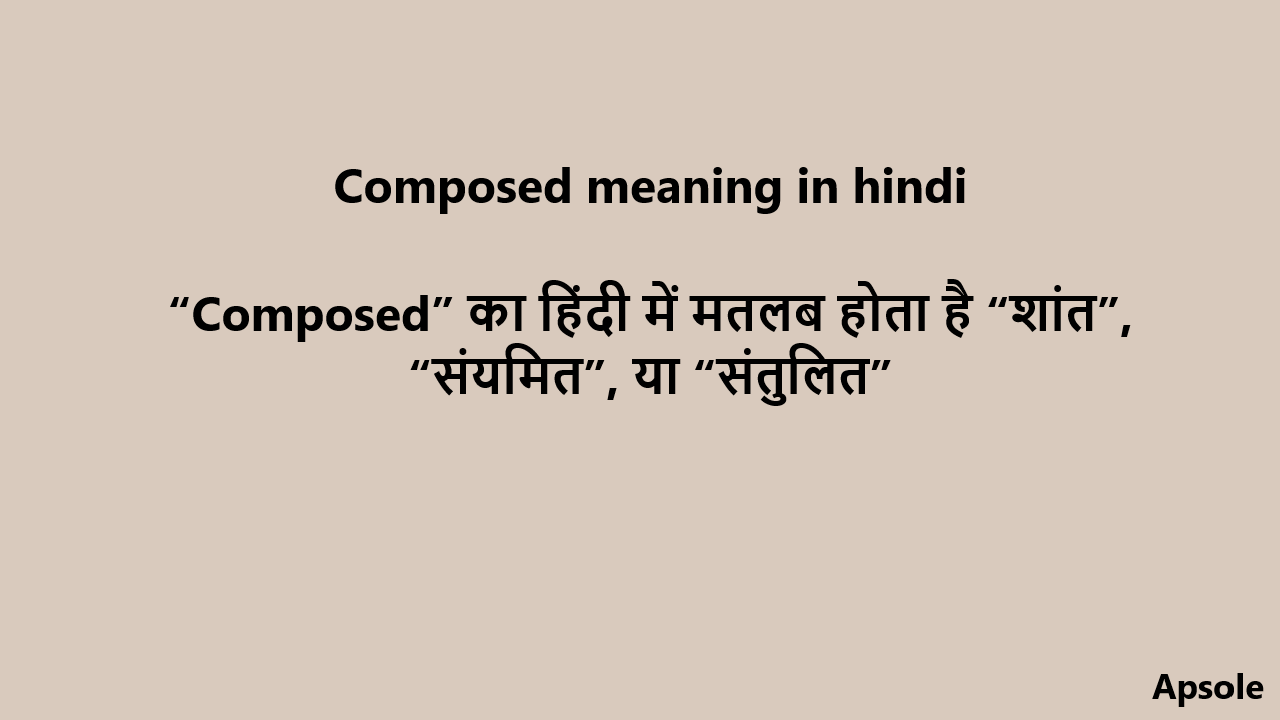 Composed meaning in hindi