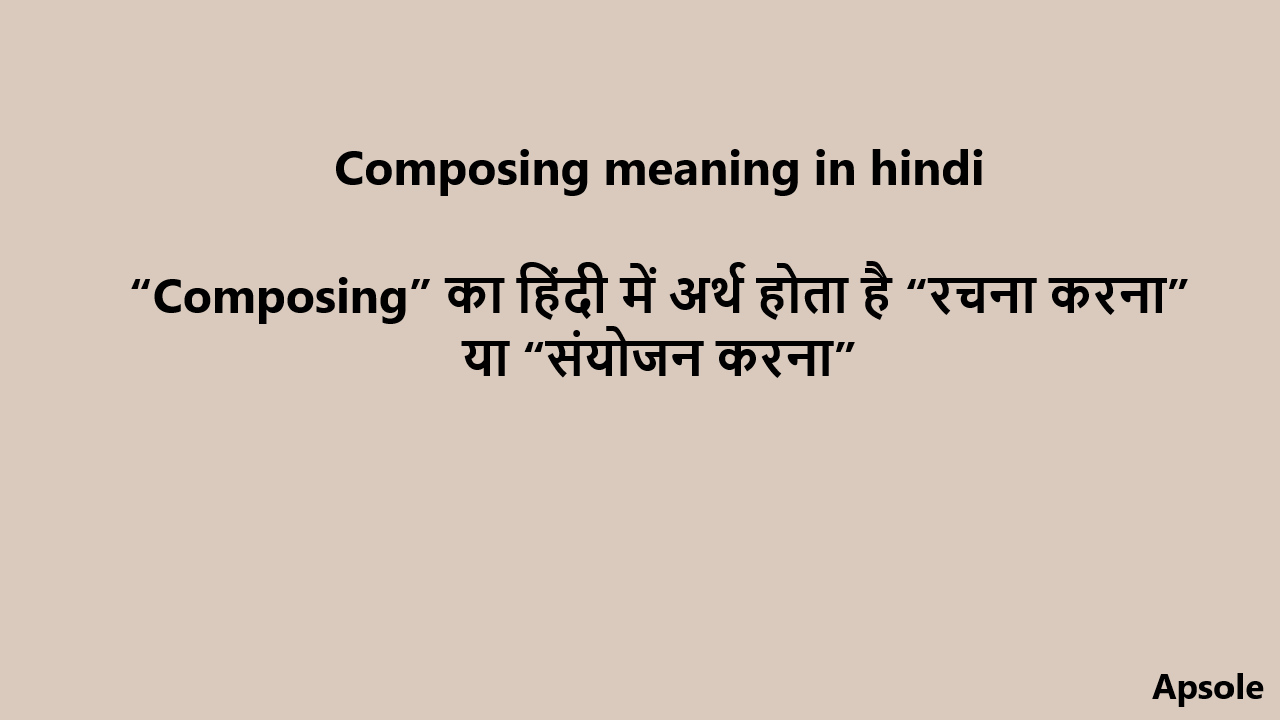 Composing meaning in hindi