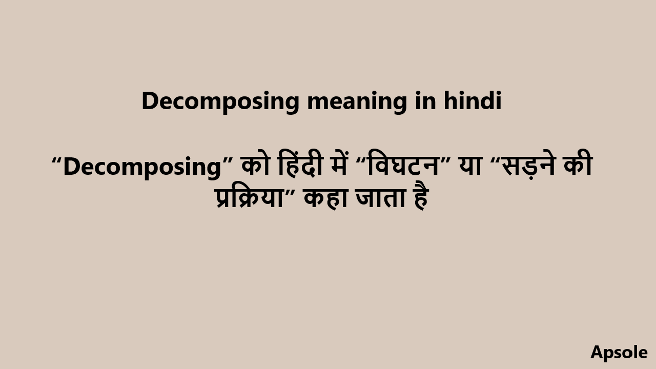 Decomposing meaning in hindi
