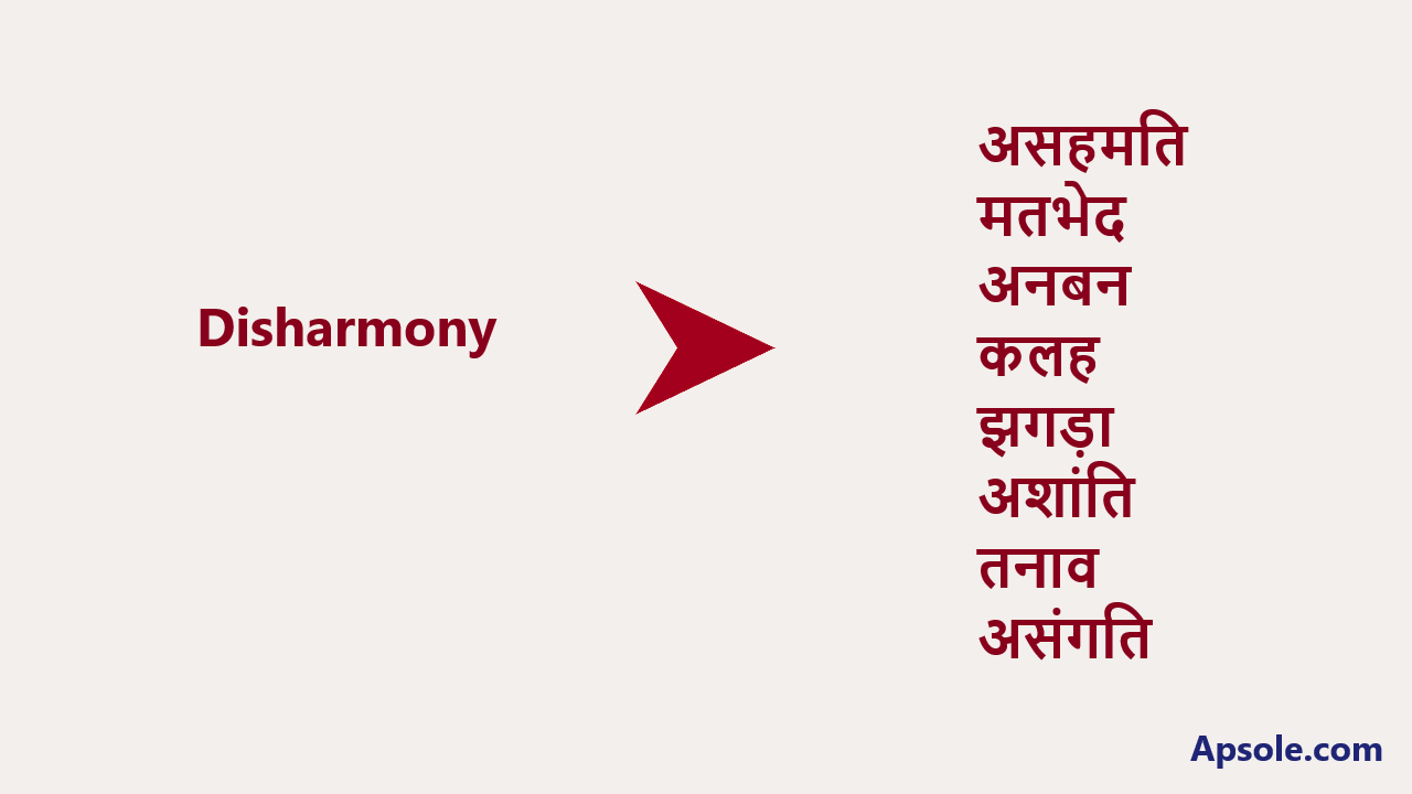 What is Disharmony in hindi, Disharmony meaning in hindi