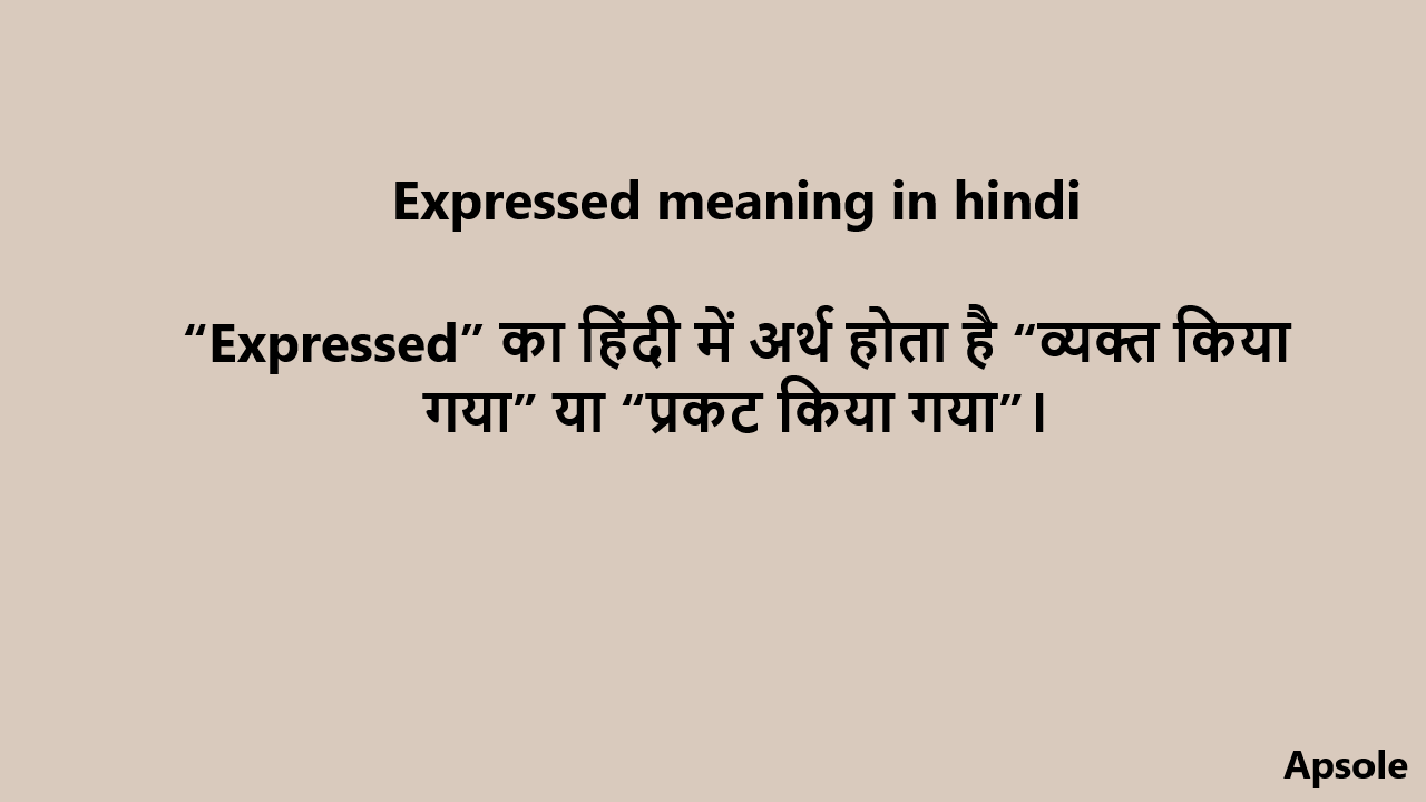 Expressed meaning in hindi