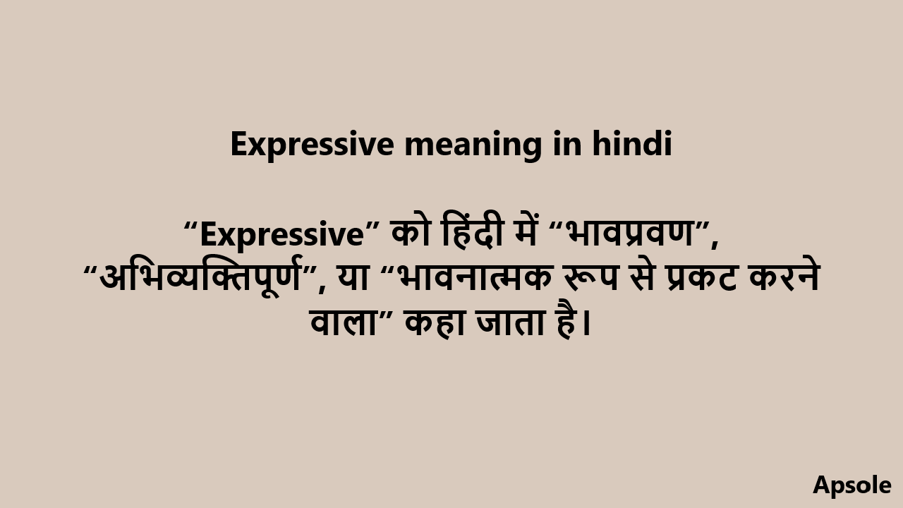 Expressive meaning in hindi