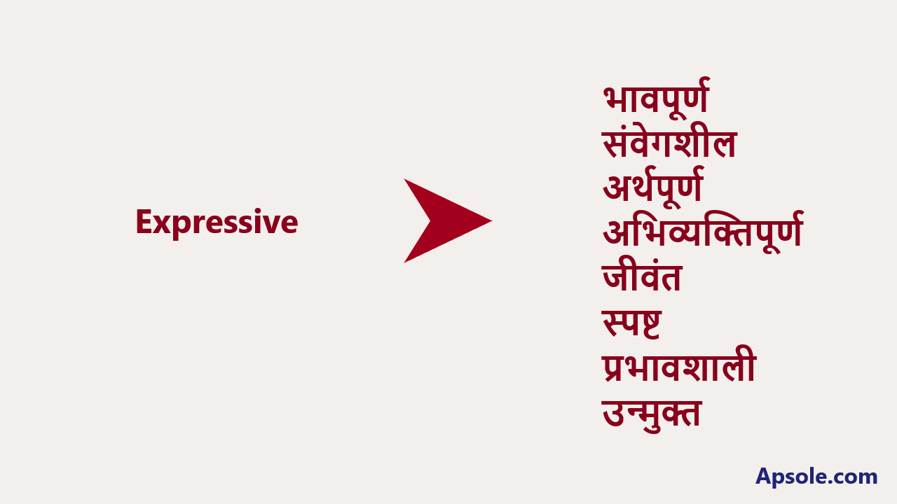 What is Expressive in hindi, Expressive meaning in hindi