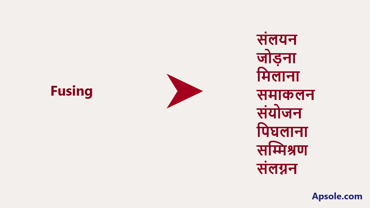 What is Fusing in hindi, Fusing meaning in Hindi