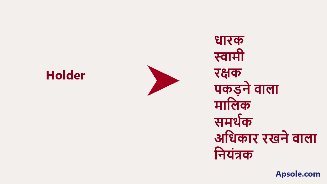 What is Holder in hindi, Holder meaning in hindi
