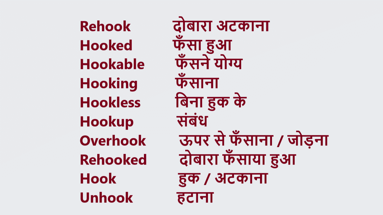 Hookable meaning in hindi, Hookable translate in hindi
