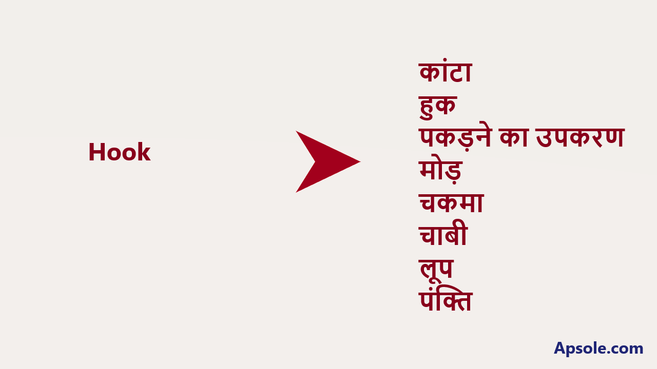 What is Hook in hindi, Hook meaning in hindi