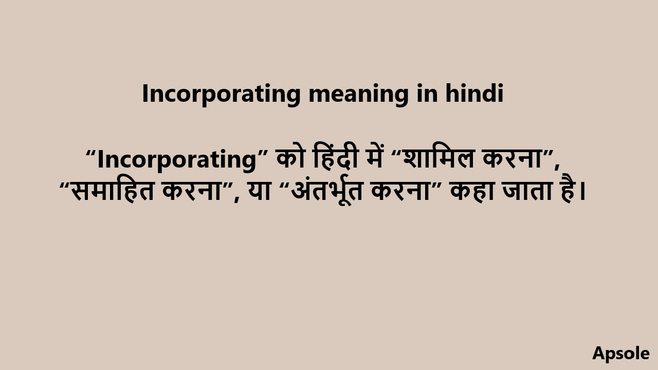 Incorporating meaning in hindi