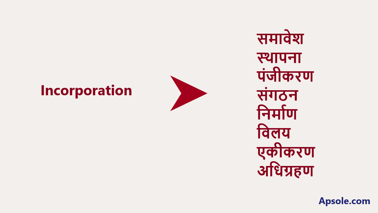 What is Incorporation in hindi, Incorporation meaning in Hindi
