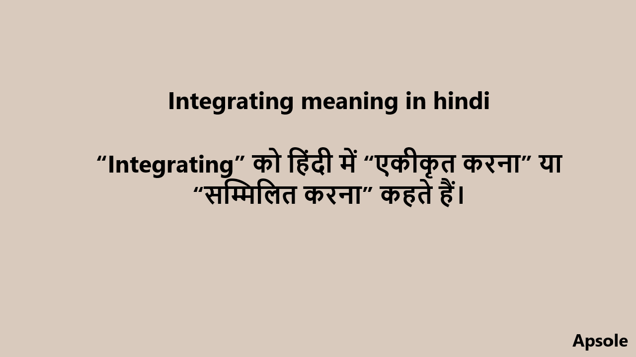 Integrating meaning in hindi