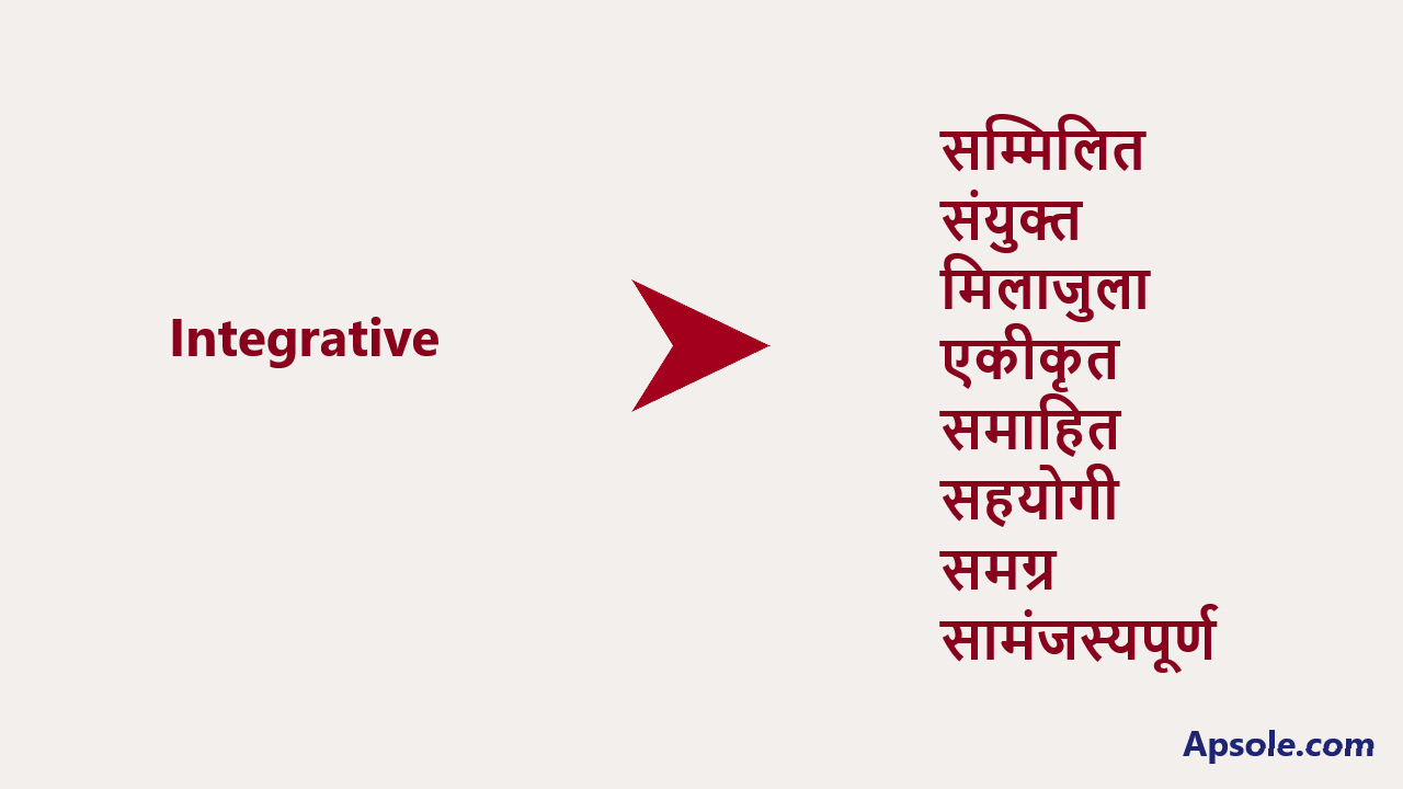 What is Integrative in hindi, Integrative meaning in hindi