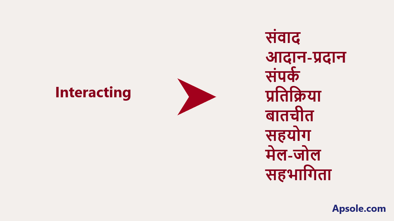 What is Interacting in hindi, Interacting meaning in hindi