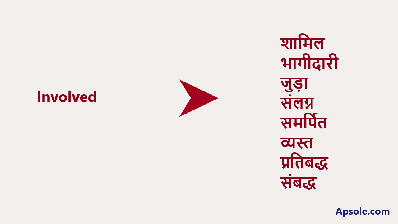What is Involved in hindi, Involved meaning in hindi