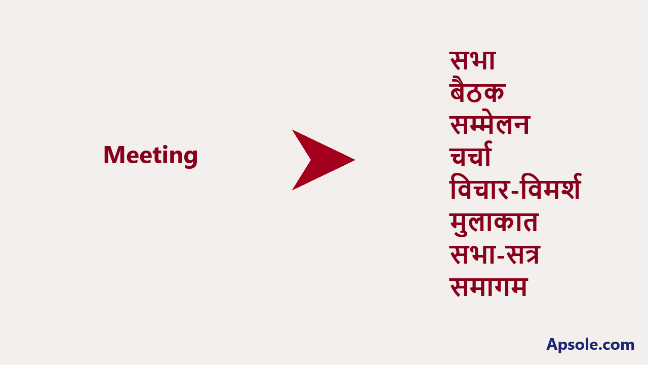 What is Meeting in hindi, Meeting meaning in hindi