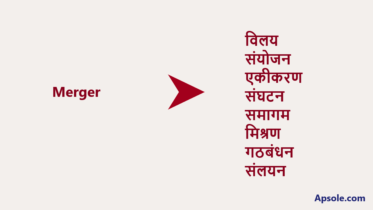 What is Merger in hindi, Merger translate in hindi