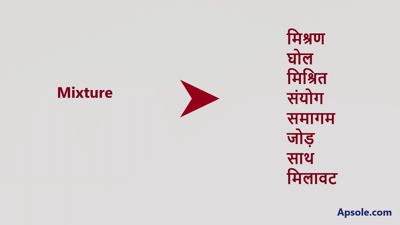 What is Mixture in hindi, Mixture meaning in hindi