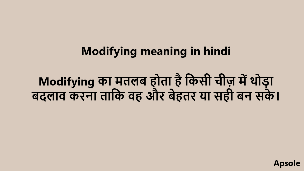 Modifying meaning in hindi