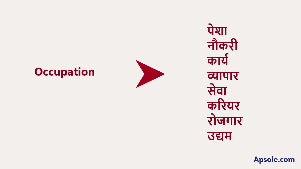 What is Occupation in hindi, Occupation meaning in hindi