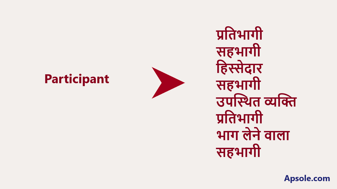 What is Participant in hindi, Participant meaning in hindi