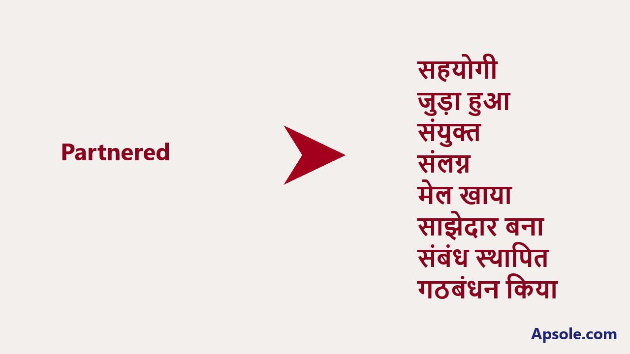 What is Partnered in hindi, Partnered meaning in hindi
