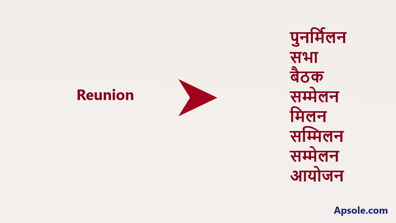 What is Reunion in hindi, Reunion meaning in hindi